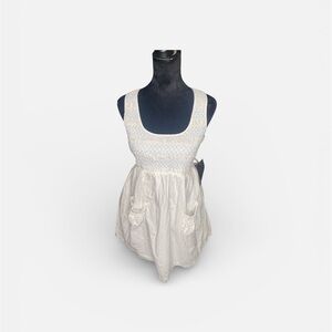 Tuckernuck Cream Smocked Sleeveless Dress